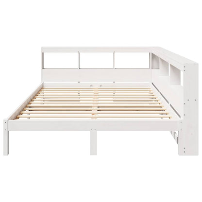 Letto Libreria senza Materasso Bianco 135x190 cm Legno di Pino