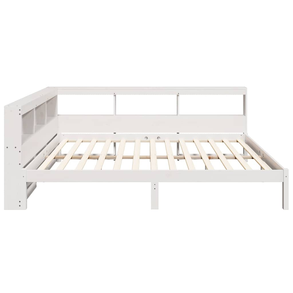 Letto Libreria senza Materasso Bianco 135x190 cm Legno di Pino