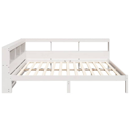 Letto Libreria senza Materasso Bianco 135x190 cm Legno di Pino