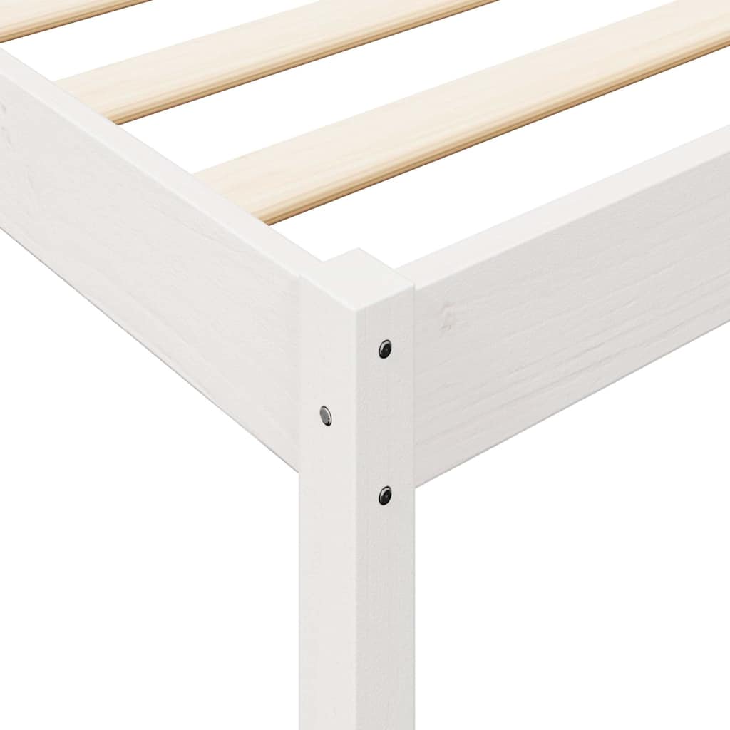 Letto Libreria senza Materasso Bianco 135x190 cm Legno di Pino