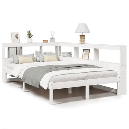 Letto Libreria senza Materasso Bianco 120x190 cm Legno di Pino