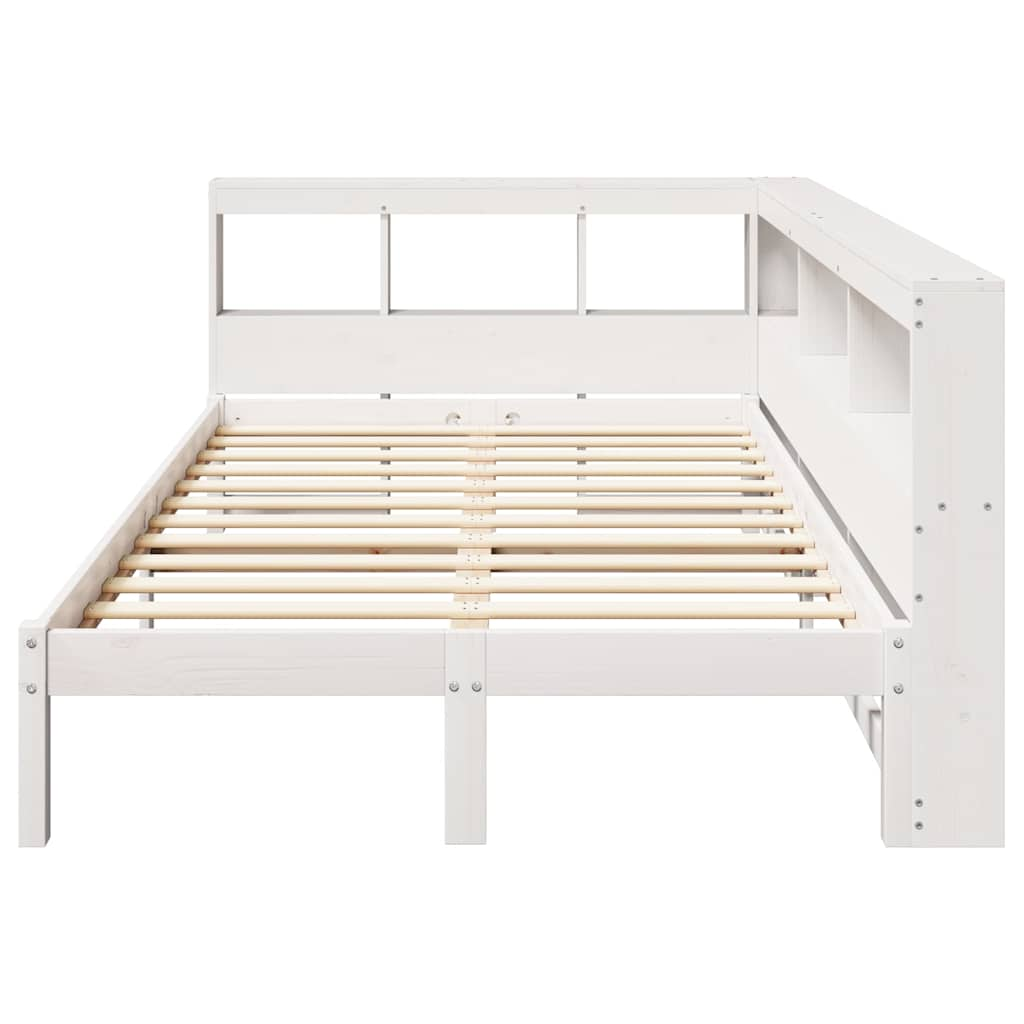 Letto Libreria senza Materasso Bianco 120x190 cm Legno di Pino