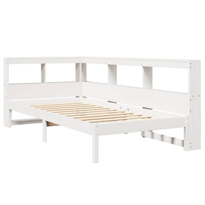 Letto Libreria senza Materasso Bianco 90x190 cm Massello Pino