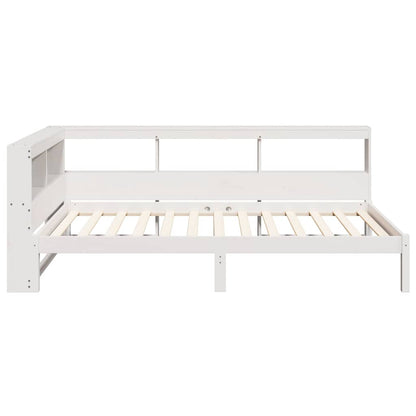 Letto Libreria senza Materasso Bianco 90x190 cm Massello Pino