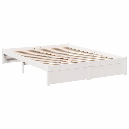 Letto Libreria senza Materasso Bianco 150x200 cm Legno di Pino - homemem39
