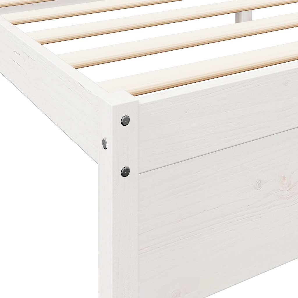 Letto Libreria senza Materasso Bianco 150x200 cm Legno di Pino - homemem39