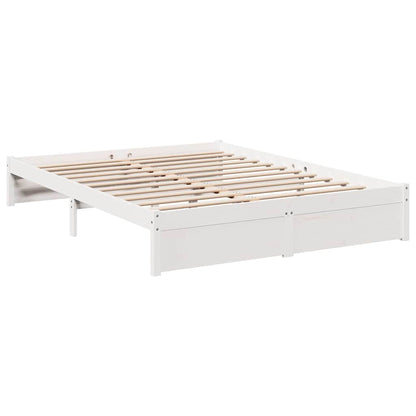 Letto Libreria senza Materasso Bianco 140x190 cm Legno di Pino