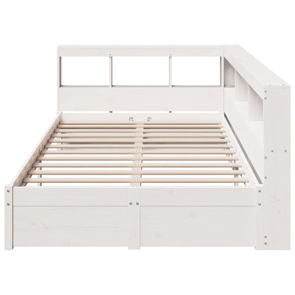 Letto Libreria senza Materasso Bianco 90x190 cm Massello Pino