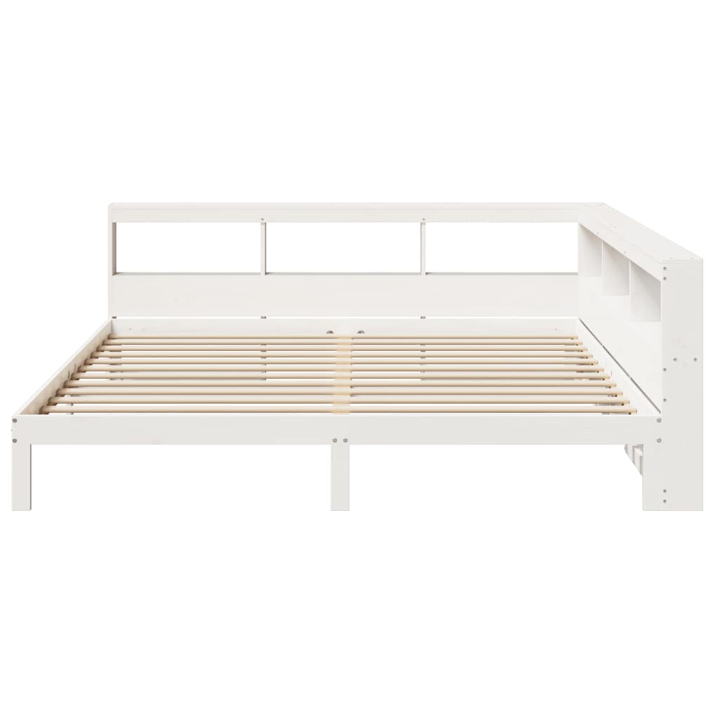 Letto Libreria senza Materasso Bianco 200x200 cm Legno di Pino