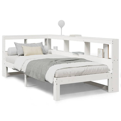 Letto Libreria senza Materasso Bianco 100x200 cm Legno di Pino