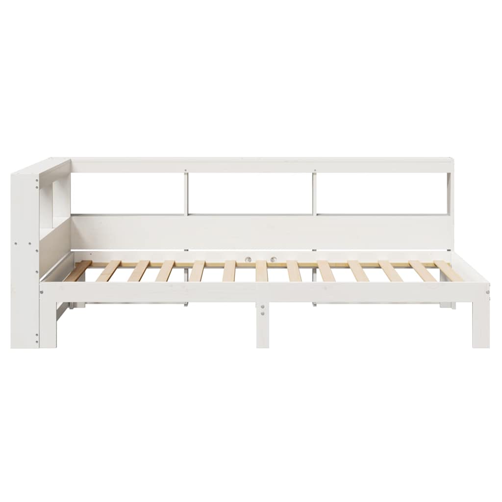 Letto Libreria senza Materasso Bianco 100x200 cm Legno di Pino