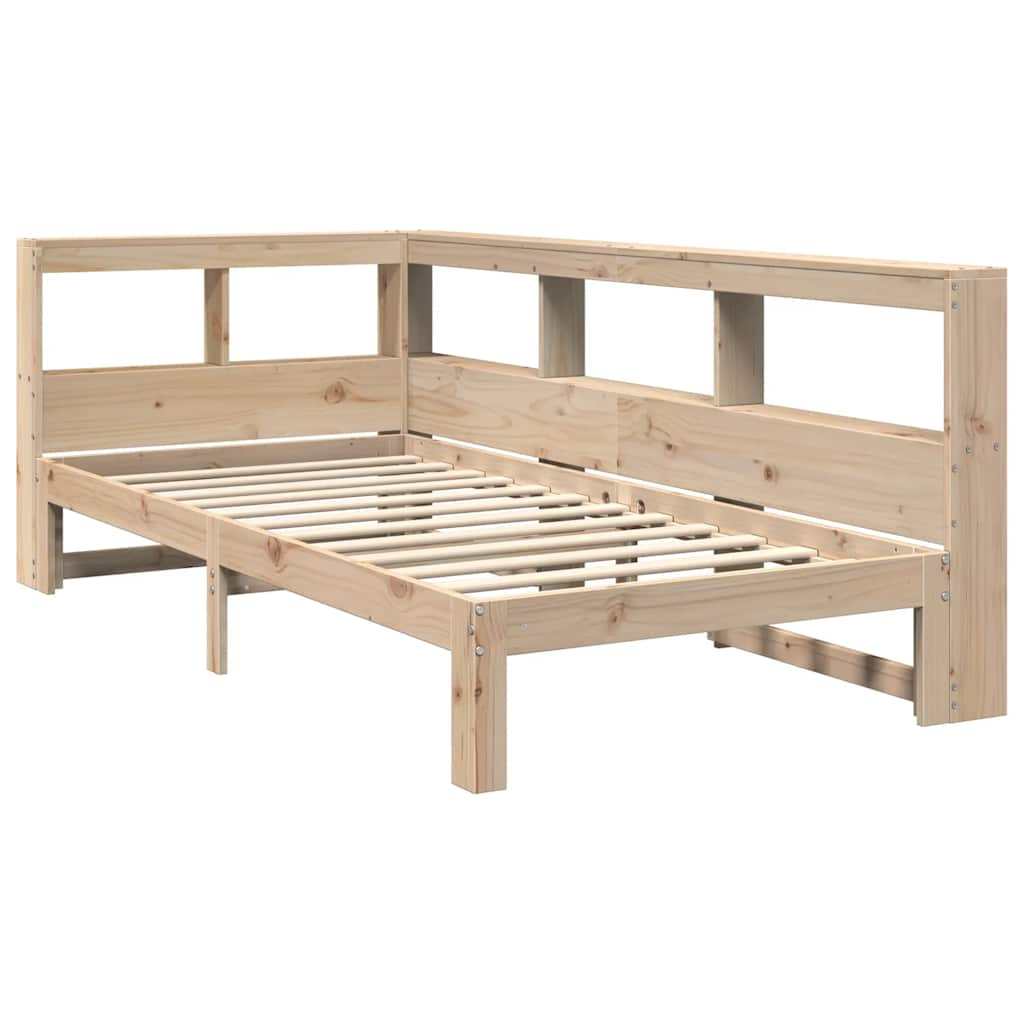 Letto Libreria senza Materasso 90x200 cm Legno Massello Pino