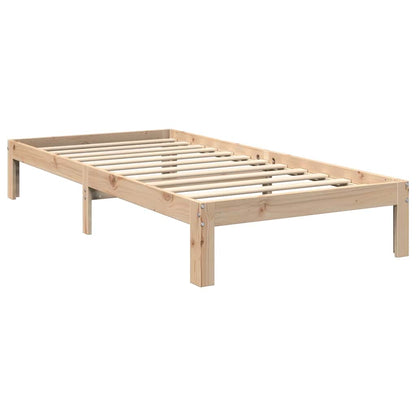 Letto Libreria senza Materasso 90x200 cm Legno Massello Pino