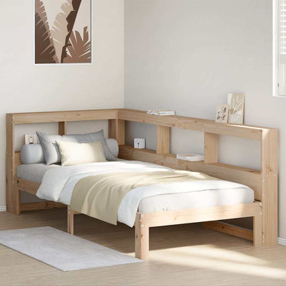 Letto Libreria senza Materasso 90x200 cm Legno Massello Pino