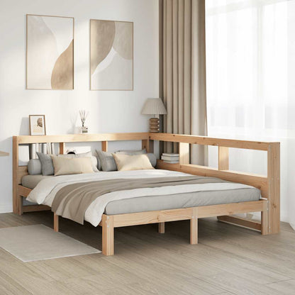 Letto Libreria senza Materasso 140x190 cm in Legno di Pino