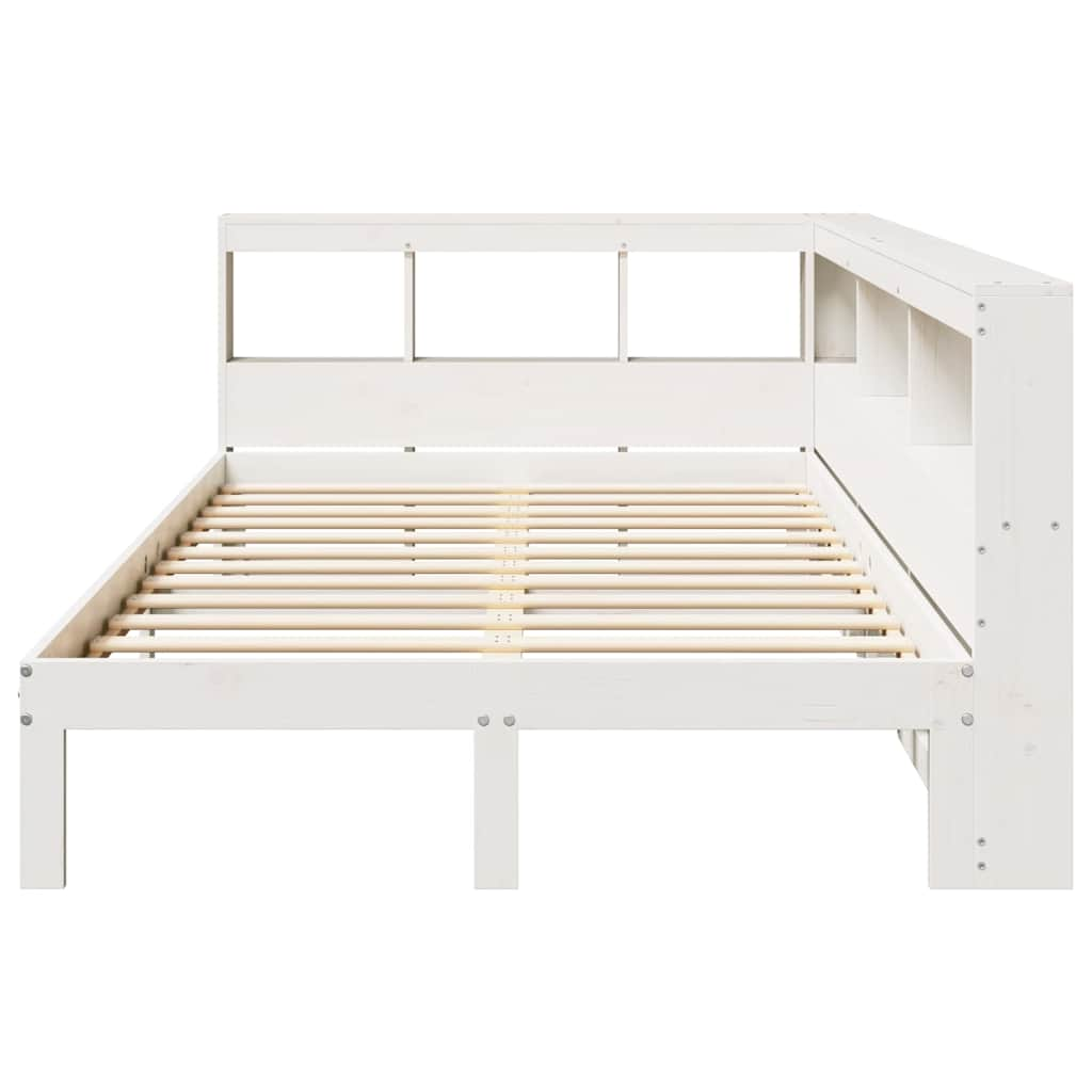 Letto Libreria senza Materasso Bianco 135x190 cm Legno di Pino