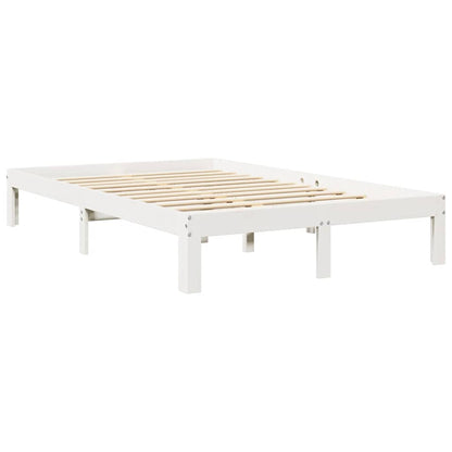 Letto Libreria senza Materasso Bianco 135x190 cm Legno di Pino