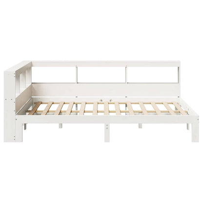 Letto Libreria senza Materasso Bianco 135x190 cm Legno di Pino