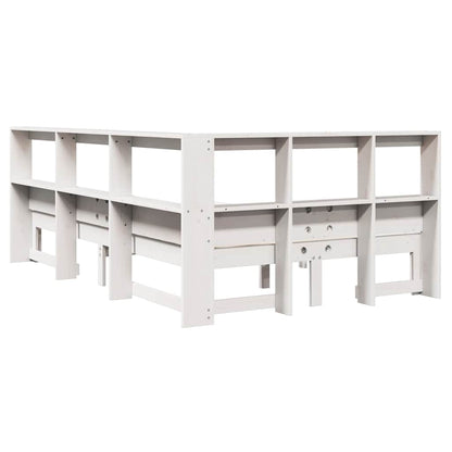 Letto Libreria senza Materasso Bianco 135x190 cm Legno di Pino