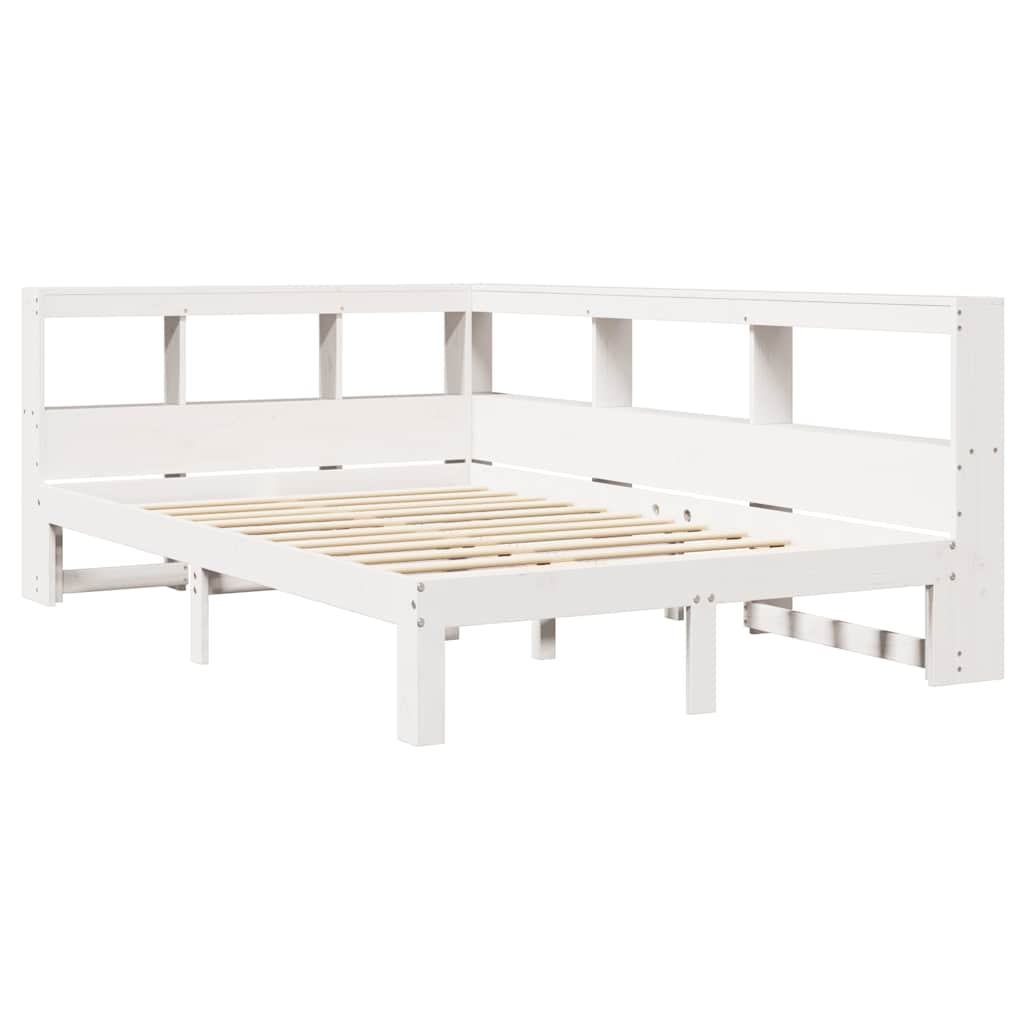 Letto Libreria senza Materasso Bianco 120x190 cm Legno di Pino