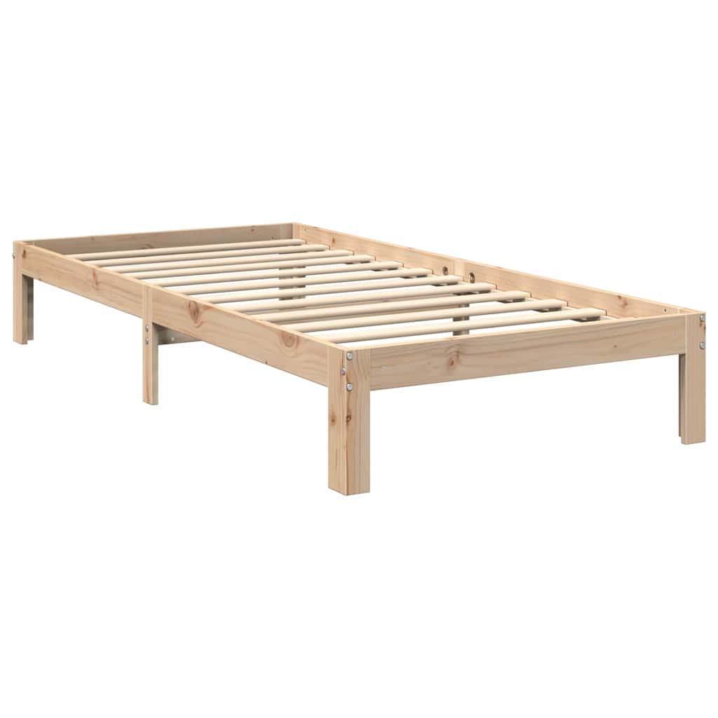 Letto Libreria senza Materasso 90x190 cm Legno Massello Pino