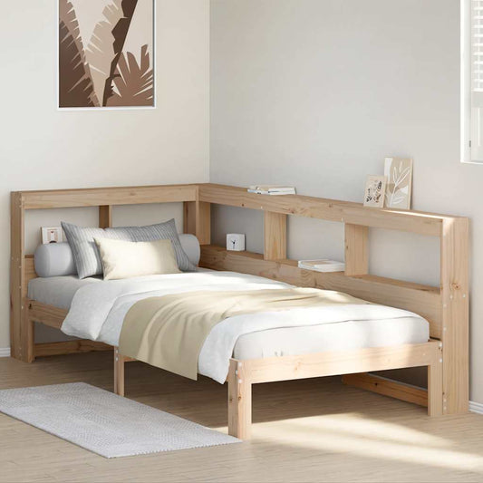 Letto Libreria senza Materasso 90x190 cm Legno Massello Pino