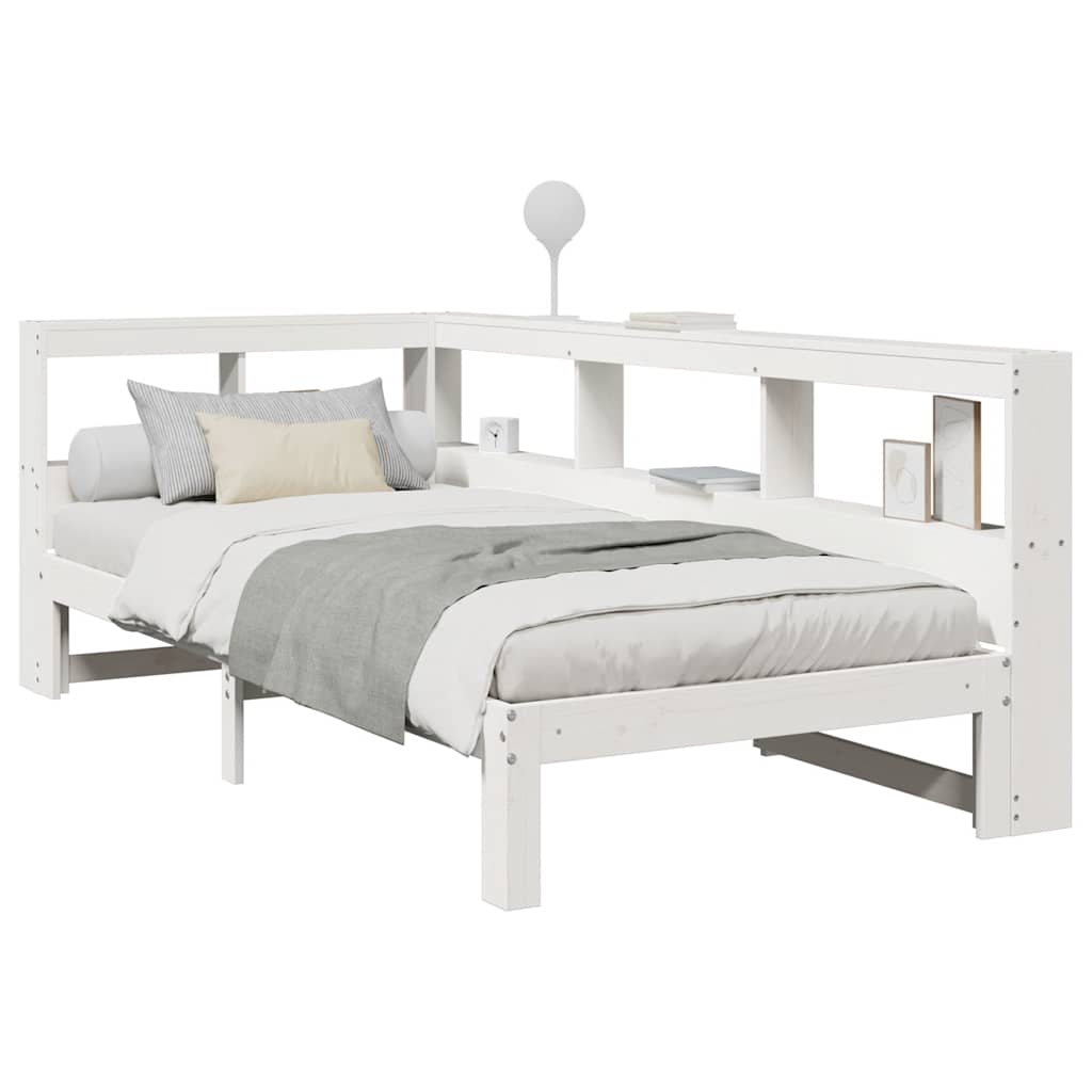 Letto con Libreria senza Materasso 75x190 cm in Legno Pino