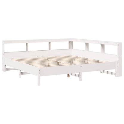 Letto Libreria senza Materasso Bianco 200x200 cm Legno di Pino