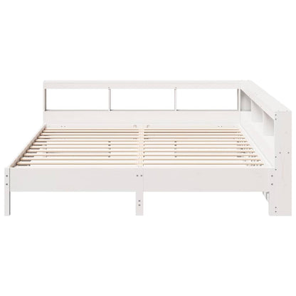 Letto Libreria senza Materasso Bianco 200x200 cm Legno di Pino