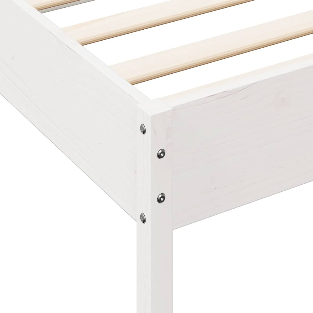 Letto Libreria senza Materasso Bianco 200x200 cm Legno di Pino