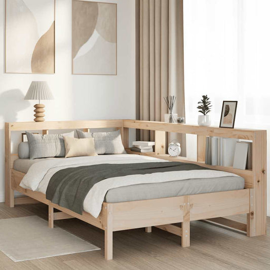 Letto Libreria senza Materasso 160x200 cm in Legno di Pino