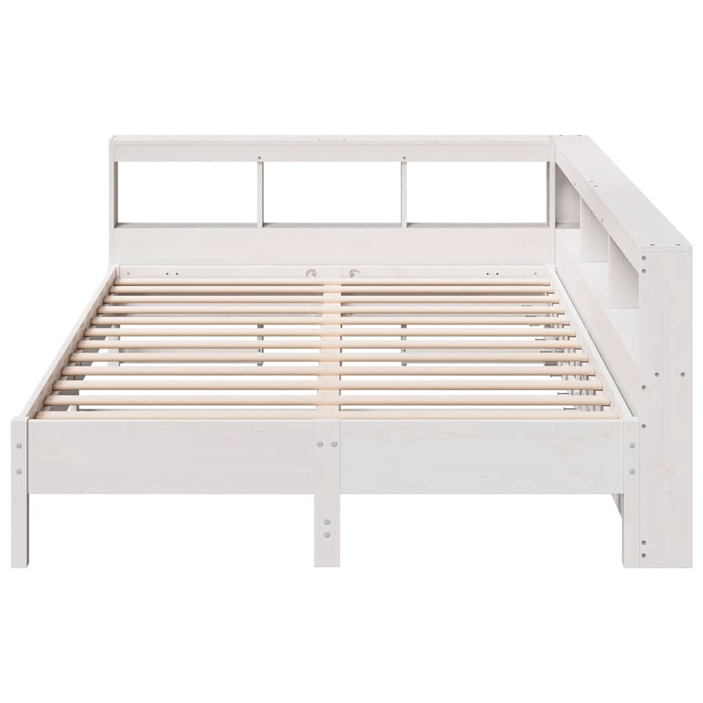 Letto Libreria senza Materasso Bianco 150x200 cm Legno di Pino