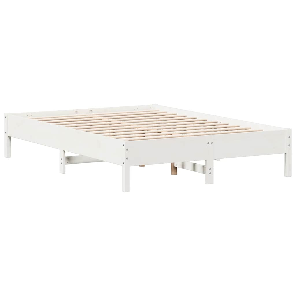 Letto Libreria senza Materasso Bianco 150x200 cm Legno di Pino