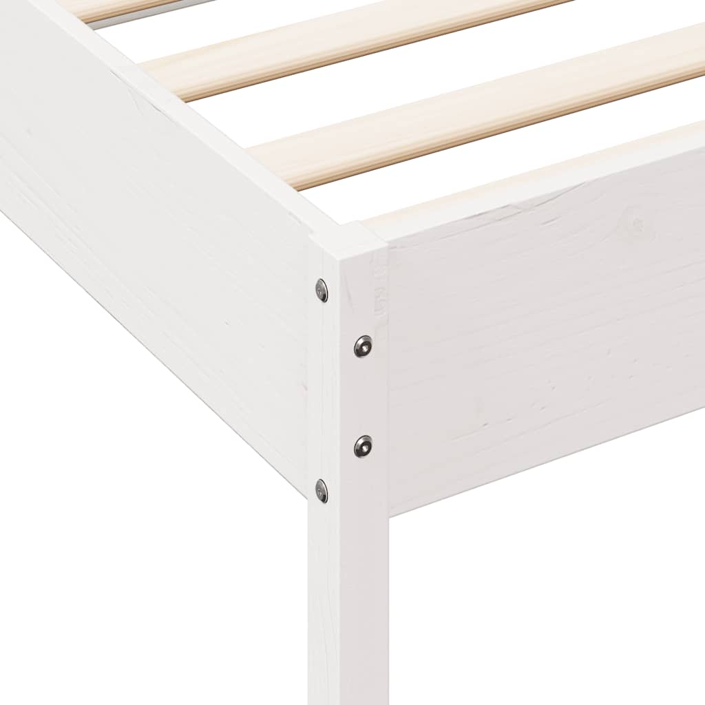 Letto Libreria senza Materasso Bianco 150x200 cm Legno di Pino