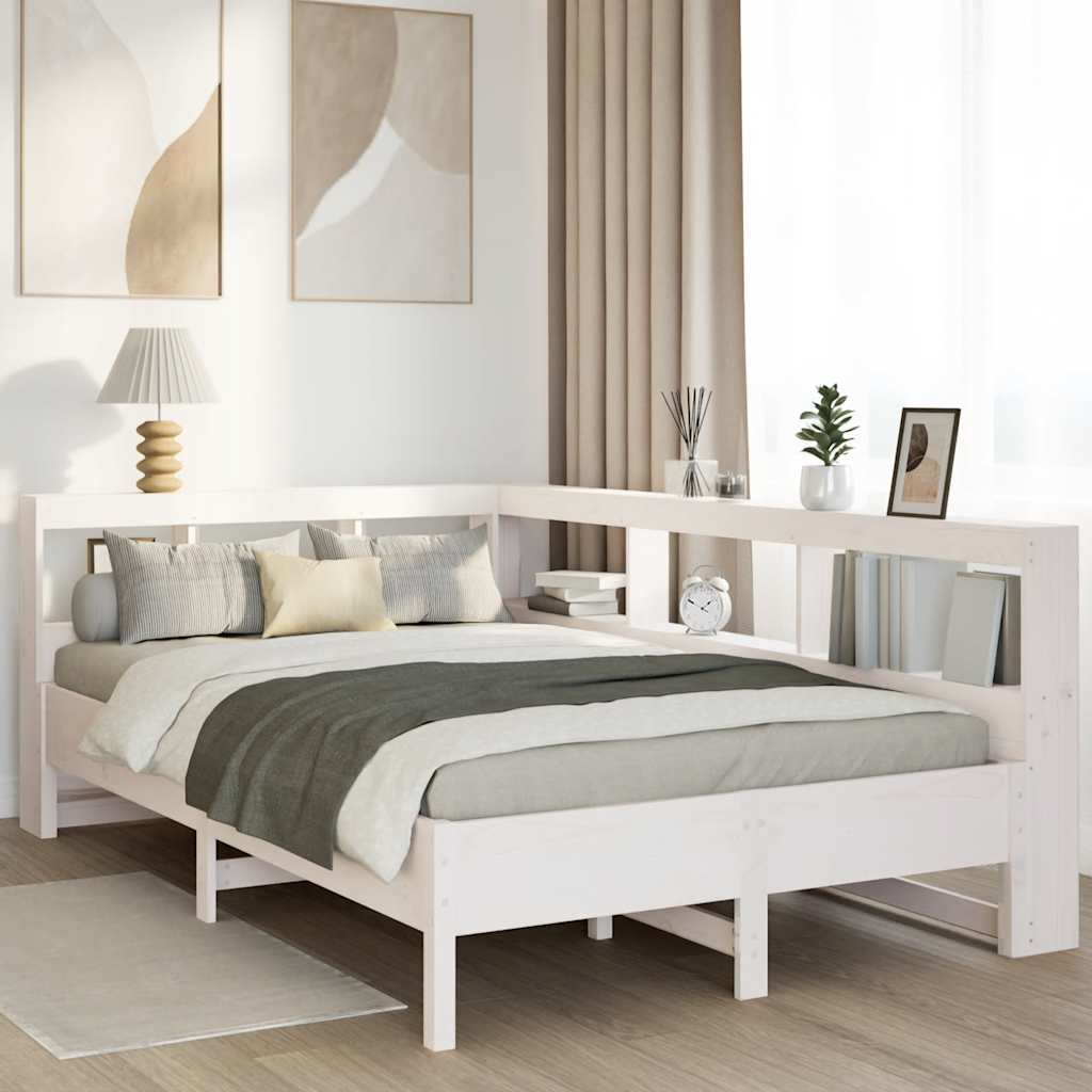 Letto Libreria senza Materasso Bianco 120x200 cm Legno di Pino