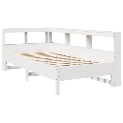 Letto Libreria senza Materasso Bianco 100x200 cm Legno di Pino