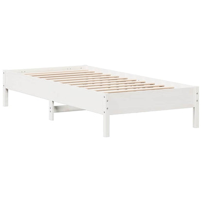 Letto Libreria senza Materasso Bianco 100x200 cm Legno di Pino