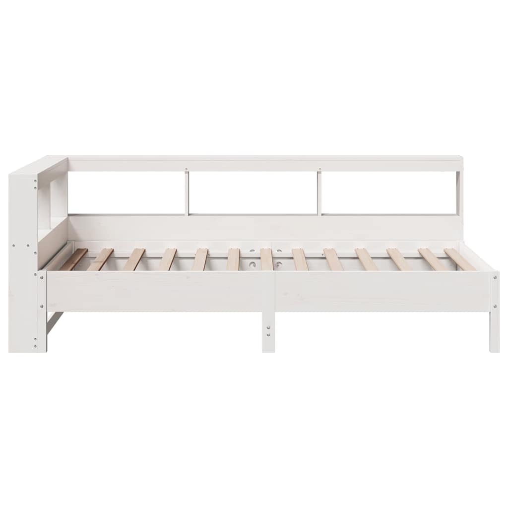 Letto Libreria senza Materasso Bianco 100x200 cm Legno di Pino