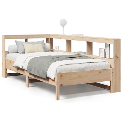 Letto Libreria senza Materasso 90x200 cm Legno Massello Pino