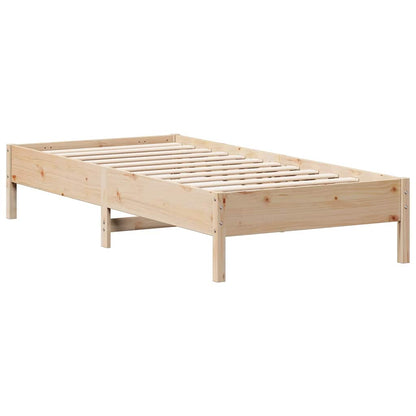 Letto Libreria senza Materasso 90x200 cm Legno Massello Pino