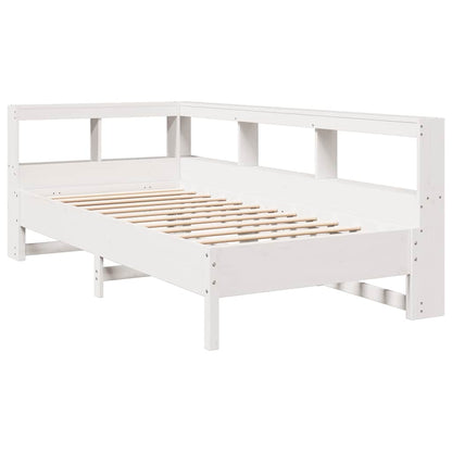 Letto Libreria senza Materasso Bianca 90x200 cm Legno di Pino