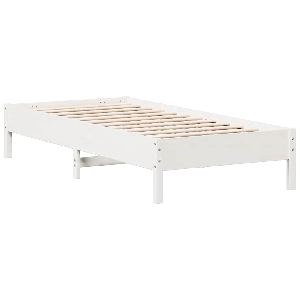 Letto Libreria senza Materasso Bianca 90x200 cm Legno di Pino