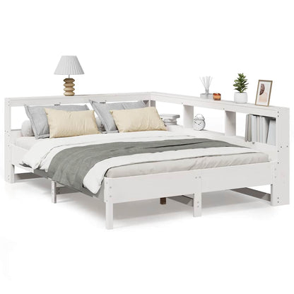 Letto Libreria senza Materasso Bianco 140x190 cm Legno di Pino