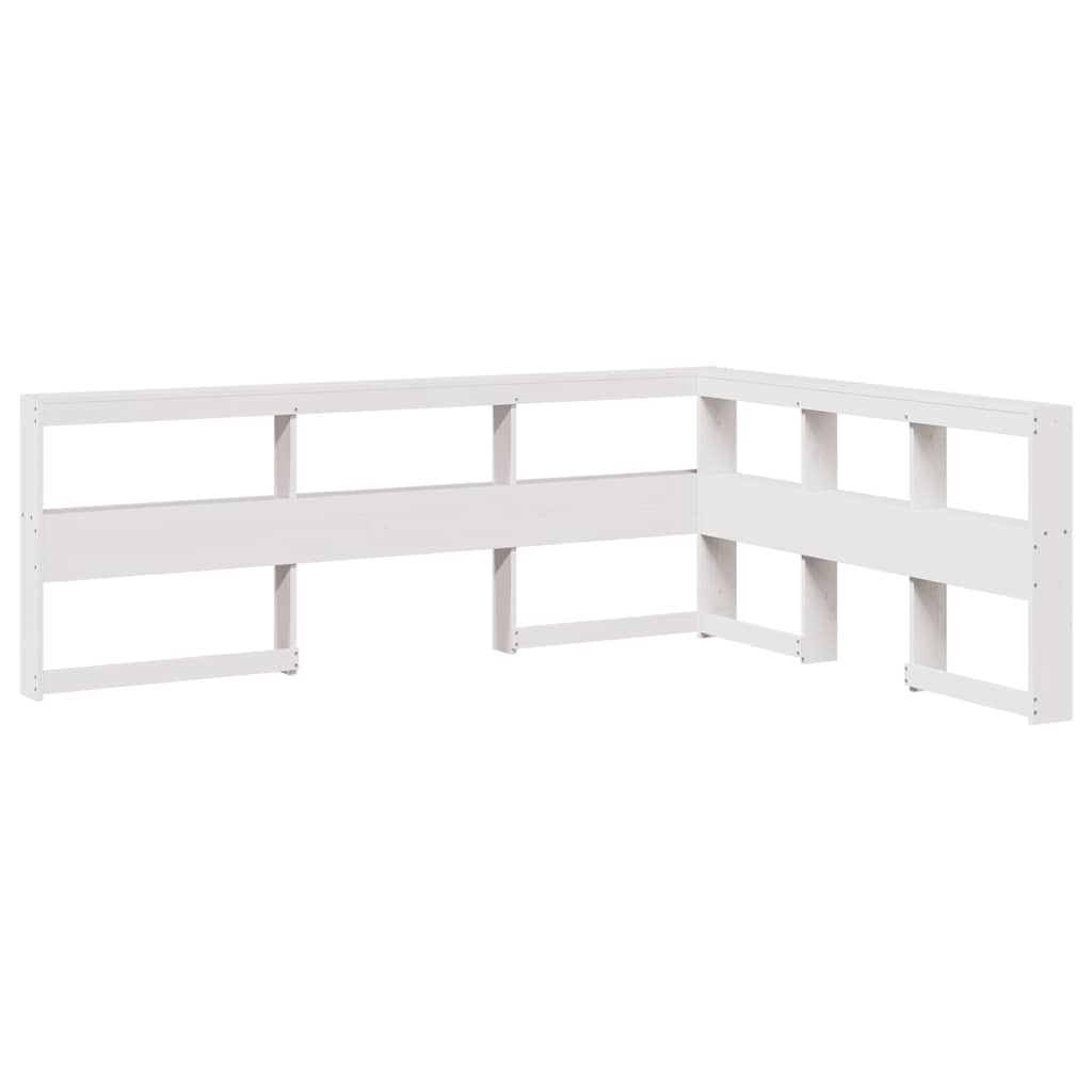 Letto Libreria senza Materasso Bianco 140x190 cm Legno di Pino