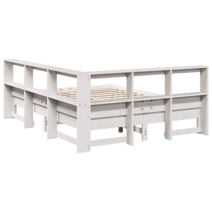 Letto Libreria senza Materasso Bianco 140x190 cm Legno di Pino