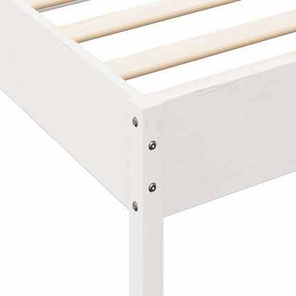 Letto Libreria senza Materasso Bianco 140x190 cm Legno di Pino