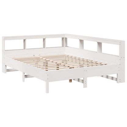 Letto Libreria senza Materasso Bianco 135x190 cm Legno di Pino