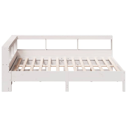 Letto Libreria senza Materasso Bianco 135x190 cm Legno di Pino