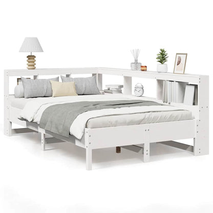 Letto Libreria senza Materasso Bianco 120x190 cm Legno di Pino