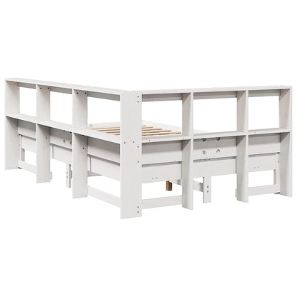 Letto Libreria senza Materasso Bianco 120x190 cm Legno di Pino